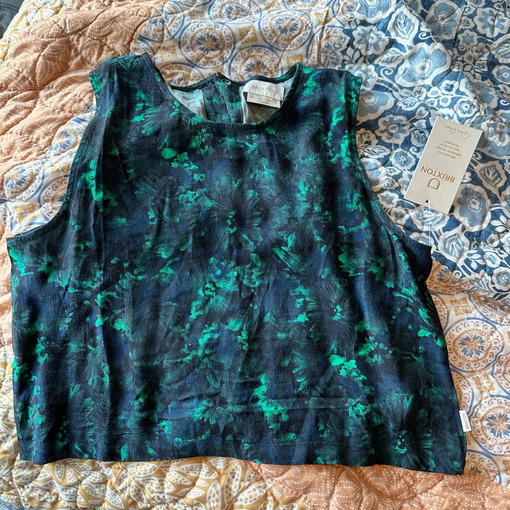 BRIXTON Capri Tank-Blue and Green (XS) NWT